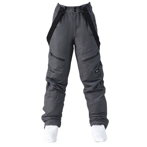 UYISJ Womens Ski Pants Snowboard Bottoms Warm Snow Trousers High Windproof Waterproof Winter Pants with Pockets Gray XXL