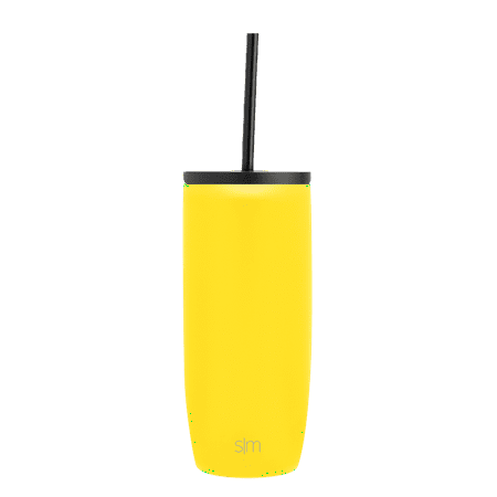 Simple Modern 20 Fluid Ounces Voyager Insulated Stainless Steel Tumbler with Straw - Sunshine