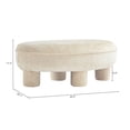 thumbnail image 3 of Tribeca Ottomane d'Appoint en Chenille Moderne Mi-Siècle, Crème, 3 of 9