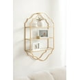 thumbnail image 3 of Kate and Laurel Leanna Scalloped Three-Tiered Wall Shelf, 20 x 32, Gold, Decorative Floating Shelf Storage and Wall Organizer for Bathroom Over Toilet Storage or Display, 3 of 9