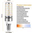 thumbnail image 2 of E14 LED Corn Bulbs, 4 Pack 12W E14 LED Bulbs Equivalent to 100W Halogen Bulbs, 6000K White, 1400LM, No Flicker, Non-Dimmable, 2 of 4