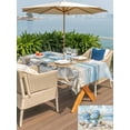 thumbnail image 6 of 60x120 Inch Outdoor Tablecloth with Umbrella Hole Zipper Rectangle Hydrangeas Flowers Rectangular Tablecloths Outside Waterproof Coastal Seaside Starfish Summer Patio Table Cover for Picnic Party, 6 of 8
