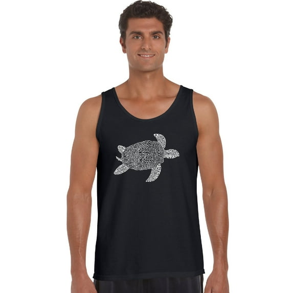 LA Pop Art Men's Word Art Tank Top - Turtle