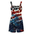 thumbnail image 4 of Edvintorg 4Th Of July Summer Rompers for Women 2025 Fashion Tie Knot Overall Shorts Loose Fit Bib Pants Shortalls Sleeveless Suspender Short Jumpsuit with Pocket Plus Size Women's Clothing, 4 of 5