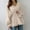 Beige, variant on Plus Size Tops for Women Dressy Casual Puffy Sleeve Ruffled Hem Skirt Blouse Trendy Solid V Neck Flowy Holiday Shirts