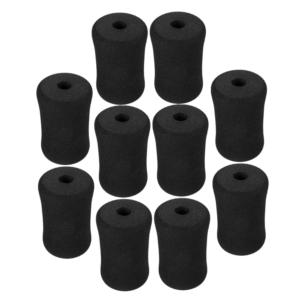 FRCOLOR 10Pcs Black Foam Roller Pads Gym Replacement Parts Cover for Leg Extension Machine and Ab Training Accessories
