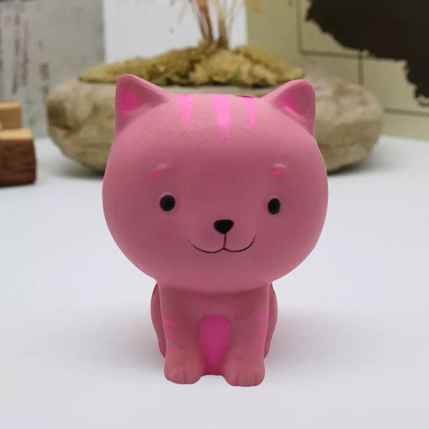 Juguetes De Descompresión Juguete de descompresión de compresión de crecimiento lento de PU de gato de dibujos animados de simulación linda (rosa) Sywqhk libre de BPA