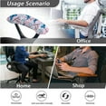 thumbnail image 7 of FKELYI Floral Blue Butterfly Print Soft Office Chair Slipcover Anti-Dust Removable Computer Chair Slipcovers with 2 Pcs Arm Rest Covers Furniture Protector, 4 Pcs Set, 7 of 7