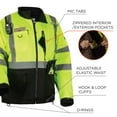thumbnail image 5 of Ergodyne Glowear 8351 Jacket Windbreaker Water Resistant Orange Hi Vis 3X, 5 of 6
