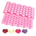 thumbnail image 1 of 2 moldes de silicona en forma de corazón, molde para cera derretida, 55 moldes dulces de corazón para amor, bricolaje, hornear pasteles, alimentos, chocolate, gelatina, mini jabón, dulces, bandeja de, 1 of 4