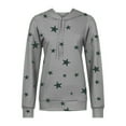 thumbnail image 3 of IROINNID Discount Sweatshirt for Women Star Print Long Sleeve Comfortable Fall Pullover Breathable Casual Fall Hoodie,Gray, 3 of 4