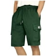 thumbnail image 2 of CHUOU Mens Cargo Shorts Trend Athleisure Loose Micro Elastic Quarter Pants, 2 of 5