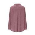thumbnail image 4 of Fglymey Womens Tops Winter Velvet V Neck Long Sleeve Button Down Pocket Casual Tops Shirts Pink 2XL, 4 of 6