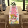 thumbnail image 2 of Rdsfhsp Linen Pink and White Buffalo Check Plaid Easter Table Runner 13x72 Inches Easter Egg Bunny Chick Daisy Tulip Floral Table Decor Spring Summer Easter Home Kitchen Dining Room Table Decorations, 2 of 5