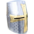 thumbnail image 2 of Crusader Great Helmet Knights Helmet Wearable for Adult Medieval Costumes Silver/Halloween/Costumes Silver, 2 of 3