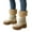 White, variant on Women's Platform Mid Calf Boots Buckle Strap Fleece Lined Fold Over Boots Wide Toe Box Slip On Knee High Booties White 7