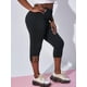 thumbnail image 1 of Leggings de cultivo de recorte adornado de cadena más grande Rosegal Leggings de talla grande, 1 of 5
