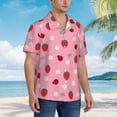 thumbnail image 5 of Xecao Strawberry and Ladybugs print Hawaiian shirt - a stylish short-sleeve button-down for men, perfect for casual beach and tropical outings., 5 of 9