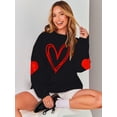 thumbnail image 2 of Sudadera KVADN de manga larga con estampado de corazones de San Valentín para mujer, 2 of 6