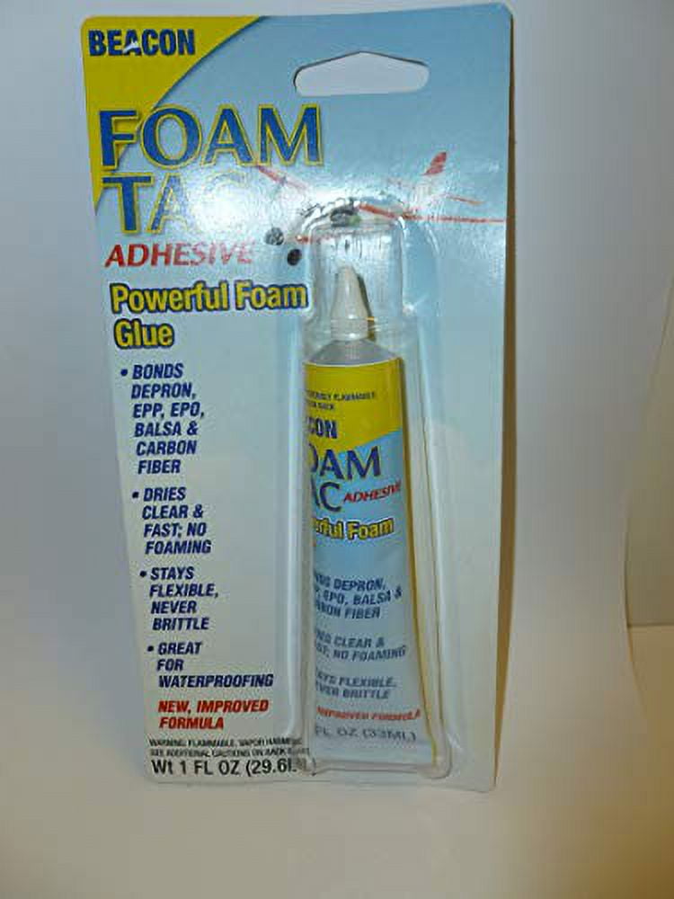 Beacon Foam-Tac 1oz Foam Adhesive Glue - Great for EPP EPO Depron Carbon &  Balsa 