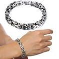 thumbnail image 1 of Bracelet Chaîne Byzantine pour Hommes, 4/5/6/8MM Grand en Acier Inoxydable, Cadeaux pour Lui, 1 of 5