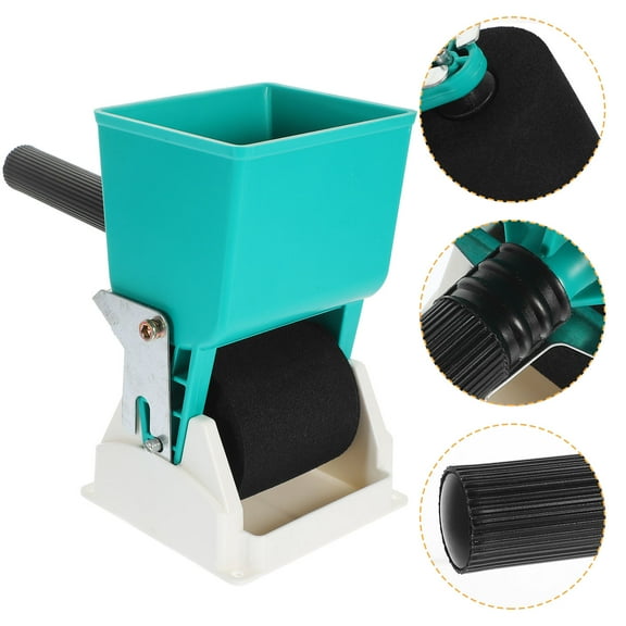 QIFULL Green Manual Glue Applicator for Home Use with Sponge Roller and Aluminum Handle Made of ABS Plastic for Wood PVC Latex Glue 1 Set