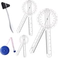 thumbnail image 1 of HUGFEGWE 5 Pcs Physical Therapy Set, 360 Degree Plastic Angle Protractor, Range of Motion Measurement Tool, Physical Therapy Goniometers (12", 8", 6")+ Taylor Hammer + Tape Measure U2537-31651, 1 of 7
