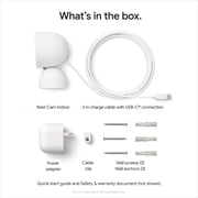 Google Nest Cam Indoor (Wired, 3rd Gen) - Indoor Security Camera with 2K Video - Works with Google Home - With Gemini - Snow