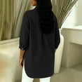 thumbnail image 4 of Hfnxid Fall Tops for Women Dressy Loose Fit 3/4 Length Sleeve Shirts Casual Button V Neck Blouses Fashion High Low Hem Tshirts Black S, 4 of 8
