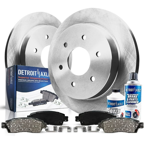 Detroit Axle - Rear Brake Kit for 2007-2012 2014 Kia Sedona - [2007-2010 Hyundai Entourage] Disc Brakes Rotors Ceramic Brake Pads w/Hardware Replacement