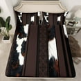 thumbnail image 6 of jejeloiu Cattle Hide Bed Sheets,Cow Print King Sheets,Aztec Geometric Stripes Sheet Set,Breathable Bedroom Decor,4pcs, 6 of 7