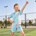 thumbnail image 4 of Tiijoy Toddler Girls Athletic Outfits Tie Dyed Short Sleeve Tshirt Shorts Set, Sizes 2-3, 4 of 5