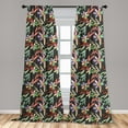 thumbnail image 5 of Floral Curtains 2 Panels Set, Colorful Spring Blooms with Vibrant Petals on a Dark Toned Backdrop Abstract Nature, Window Drapes for Living Room Bedroom, 56"W X 63"L, Multicolor, by Ambesonne, 5 of 5