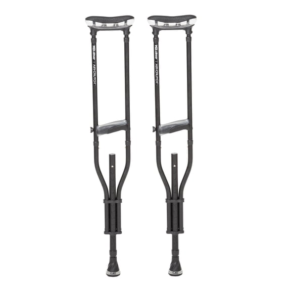 MD by Drive Air-Crutch™, Lightweight Underarm Walking Crutch for Adults, 300 lbs Capacity, Ergonomic Gel Grip (Onyx)