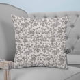 thumbnail image 4 of 18x18 Pillow Covers Set of 2, Farmhouse Grey Throw Pillow Covers Decorative Couch Cushion Case, Vintage Flower Leaf Botanical Plant Microfiber Square Pillowcases for Bedroom Car Living Room, 4 of 7