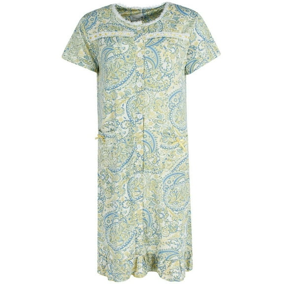CTM Paisley Short Sleeve Duster Sleep Gown (Women's Plus)