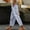 c01Blue, variant on Linen Pants for Women Side Lace Spliced Button Down Lightweight Elastic Waist Trousers Loose Casual Pants with Pockets Green XXL