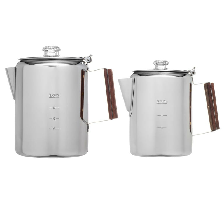 Coleman 12-Cup Stainless Steel Stove Top Camping Percolator Coffee