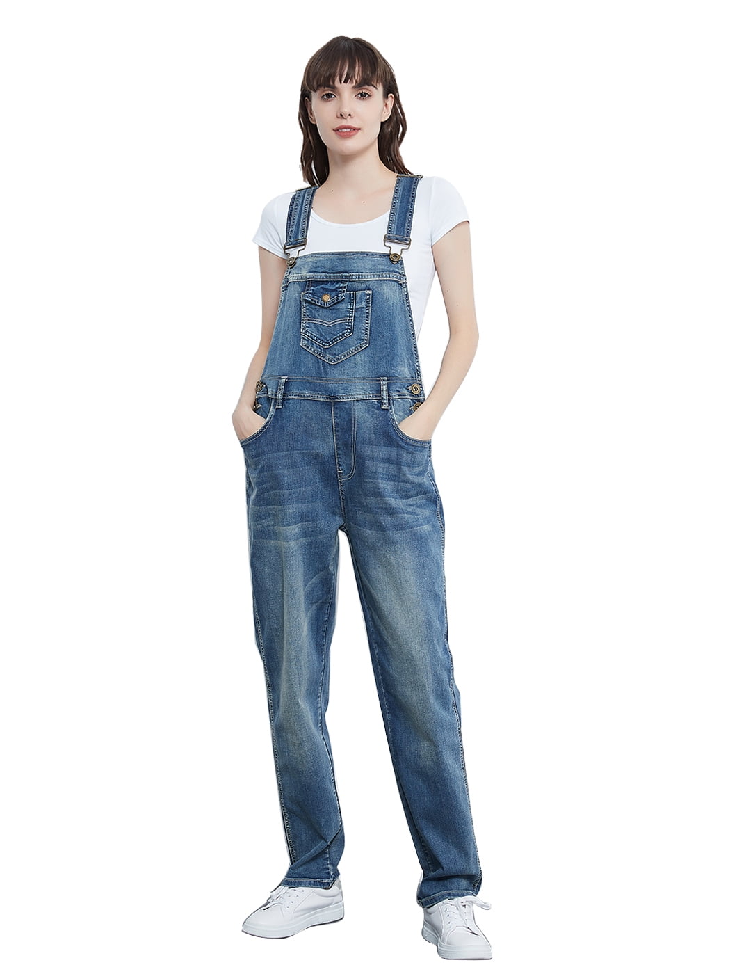 womens straight leg overalls