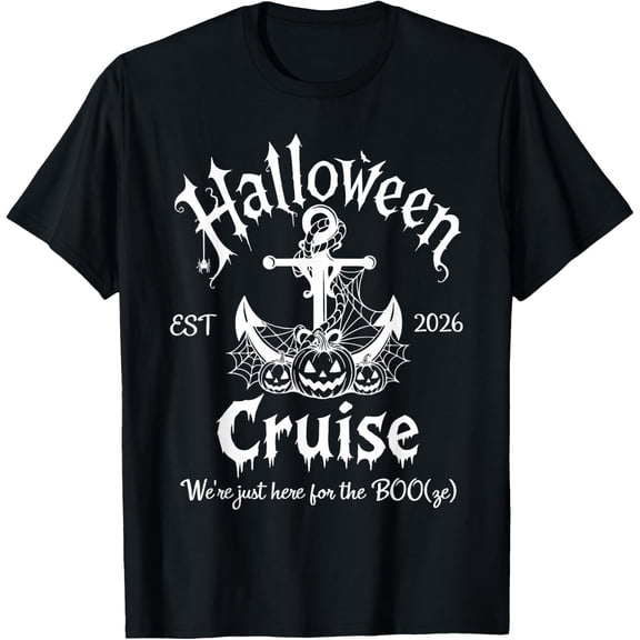 Halloween Cruise 2026 We're Just Here for Booze Matching T-Shirt