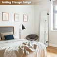 thumbnail image 5 of 6-Panel Room Divider with Shelves,5.6ft Tall Folding Privacy Screen Panels, Room Divider Wall Divider for Room Separation, Room Divider Shelves,Effectively Block Sight,White, 5 of 6