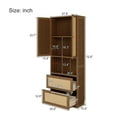 thumbnail image 6 of Euroco 2 Doors Bookshelf with USB Port and 3 Drawers Side Cabinet Storage Shelves, Walnut, 6 of 7