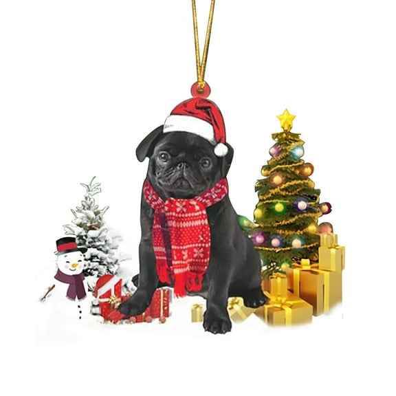 HomeDM Christmas Snowman Hanging Ornaments Christmas Tree Hanging Decorations Cute Dogs Cats Figurine Ornaments Xmas Party Decors for Kids Gift Holiday