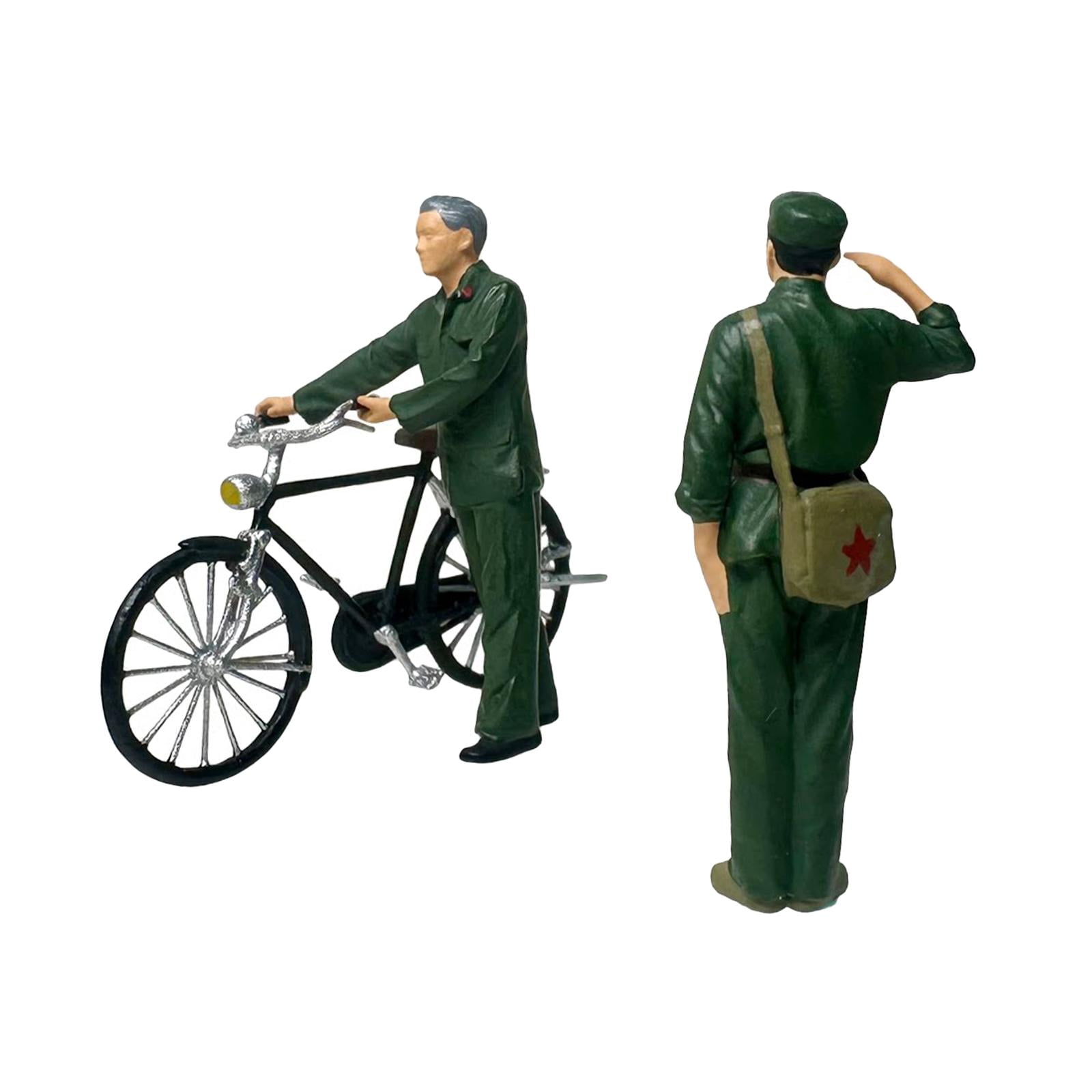 LeeQinersw 1/64 Bike Men Figures Bike and Figures Set People Toys Playset Mini People Model