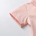 thumbnail image 5 of Lovzfmll Tops for Boys & Girls, Solid Color Button Down Short Sleeve Shirt with Tie, Casual Loose Fit Pullover Blouses for Toddler 18-24 Months, 5 of 8