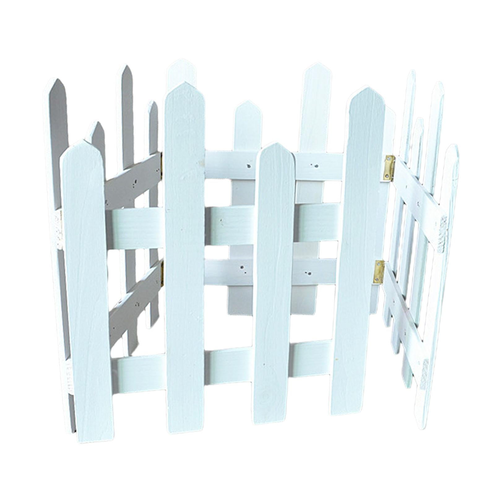 Colaxi Landscape Edging Border Fence Wood Fence DIY Gardening Wooden Garden Fence,Picket Fence for Edgings Flowerbeds, Plant Borders White Height 35cm