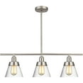 thumbnail image 1 of Modern Brushed Nickel Kitchen Island Lighting, Clear Seeded Glass Linear Chandelier, 3 Lights Pendant Light Fixture for Kitchen Island Dining Room, 1 of 8