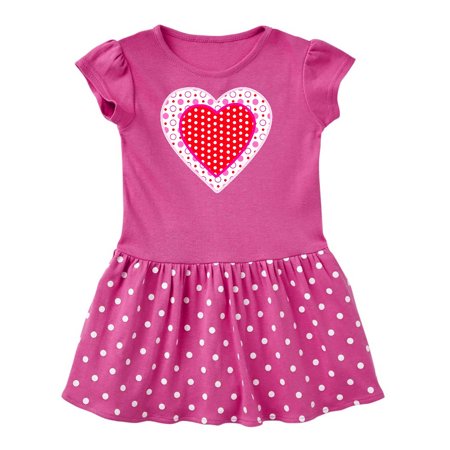 

Inktastic Valentine Red Heart with Dots Gift Toddler Girl Dress