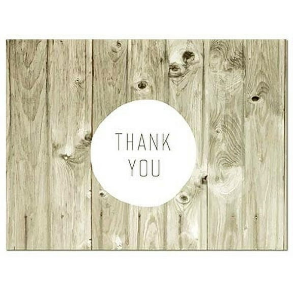 Thank You Cards - Rustic Farmhouse Style - Blank on the Inside - Includes Cards and Envelopes - 5.5" x 4.25" (12 Pack)