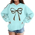 thumbnail image 6 of Leey-World Toddler Girls Sweatshirt Girl's Bow Cheetah Leopard Hoodies Long Sleeve Pullover Tops Preppy Cute Sweatshirts Hoodies(Blue,8-9 Years), 6 of 8